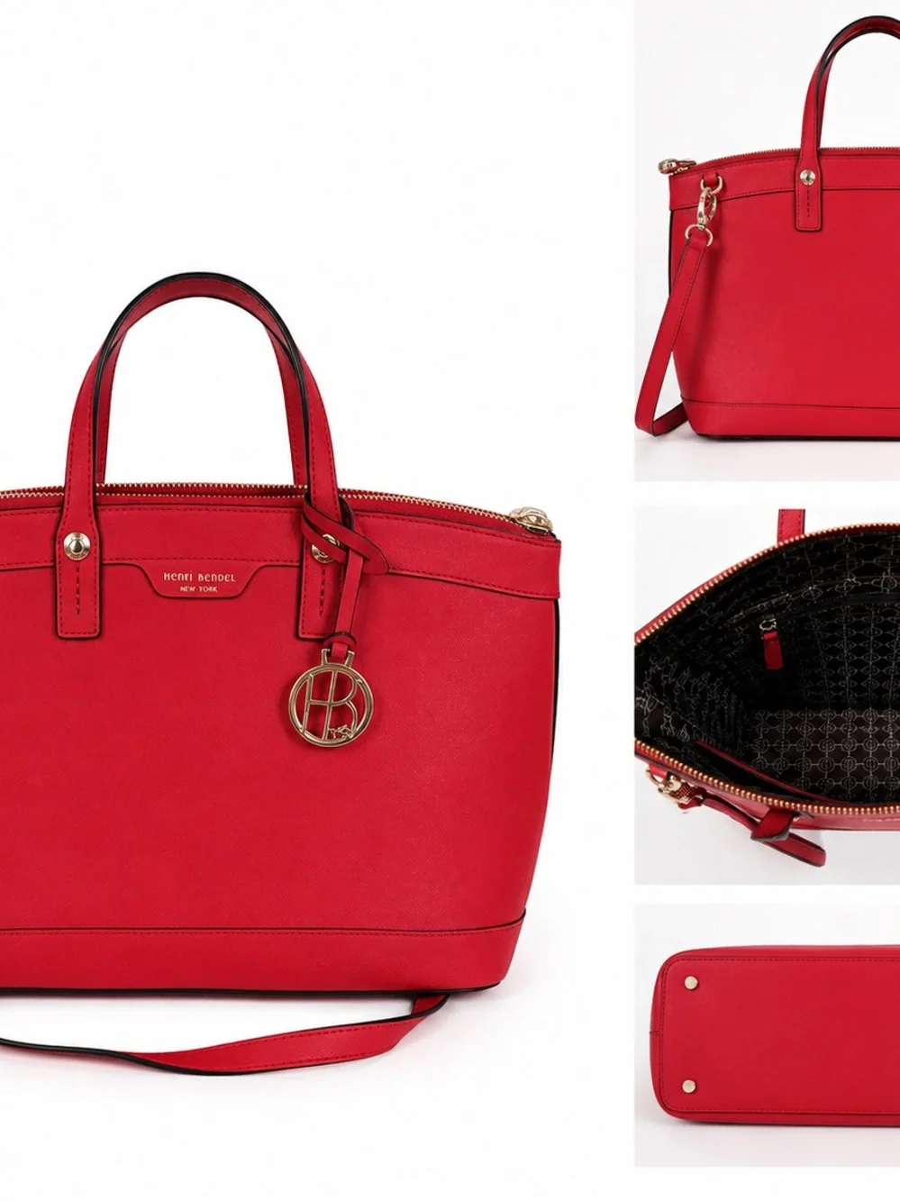 Henri Bendel New York Red Saffiano Leather Tote – Mint Condition